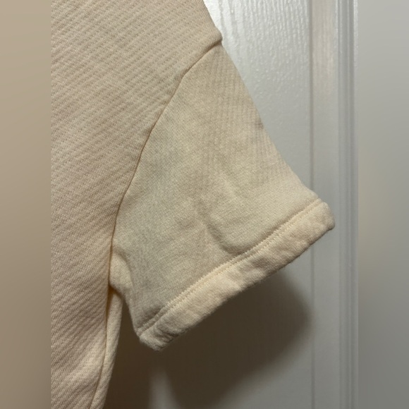 MADEWELL Cotton AirTerry V NECK Sweatshirt tee women’s XS cream EUC MD302 - Picture 12 of 14